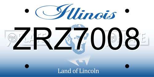 ZRZ7008 Illinois License Plate