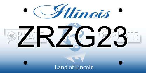 ZRZG23 Illinois License Plate