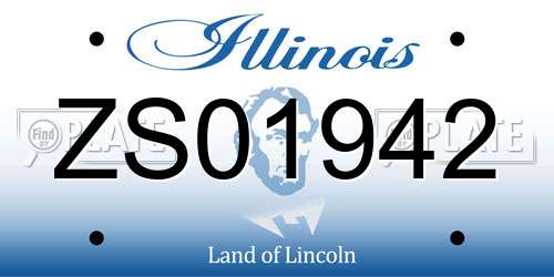 ZS01942 Illinois License Plate