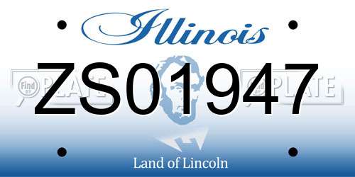 ZS01947 Illinois License Plate