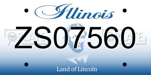 ZS07560 Illinois License Plate