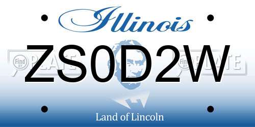 ZS0D2W Illinois License Plate