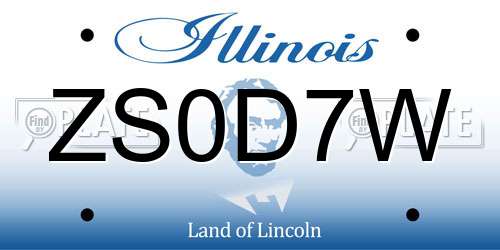 ZS0D7W Illinois License Plate