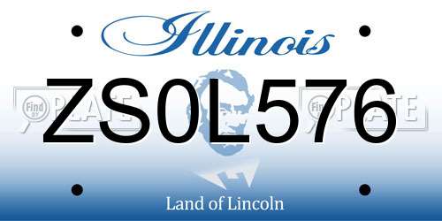 ZS0L576 Illinois License Plate