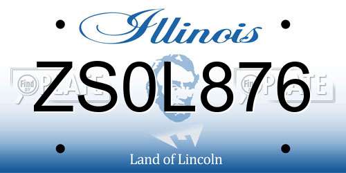 ZS0L876 Illinois License Plate
