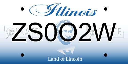 ZS0O2W Illinois License Plate