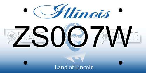 ZS0O7W Illinois License Plate