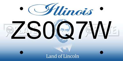 ZS0Q7W Illinois License Plate