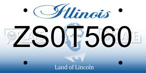 ZS0T560 Illinois License Plate