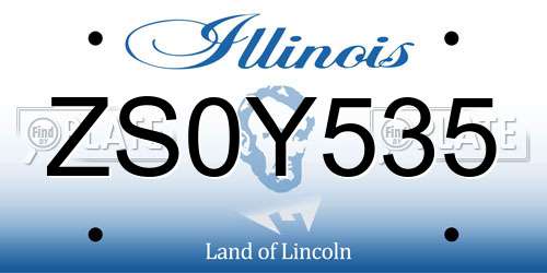 ZS0Y535 Illinois License Plate