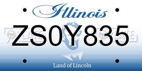 ZS0Y835 Illinois License Plate