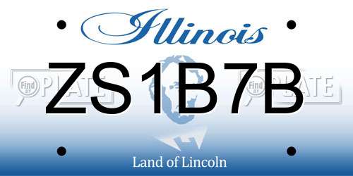 ZS1B7B Illinois License Plate