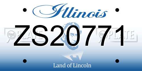 ZS20771 Illinois License Plate