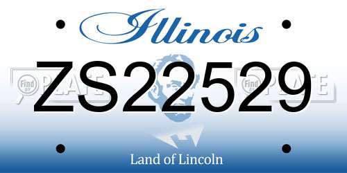 ZS22529 Illinois License Plate