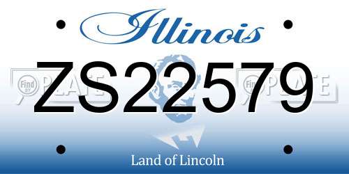ZS22579 Illinois License Plate