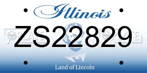 ZS22829 Illinois License Plate