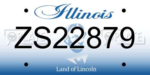 ZS22879 Illinois License Plate