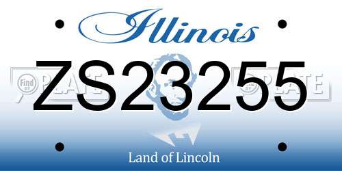 ZS23255 Illinois License Plate