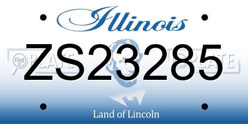 ZS23285 Illinois License Plate