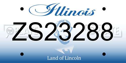 ZS23288 Illinois License Plate