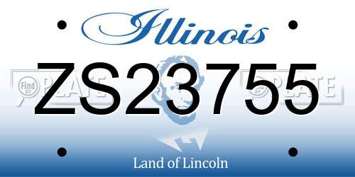 ZS23755 Illinois License Plate