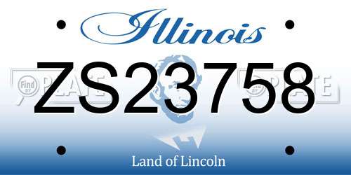 ZS23758 Illinois License Plate