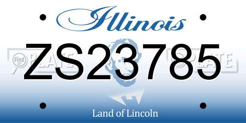 ZS23785 Illinois License Plate
