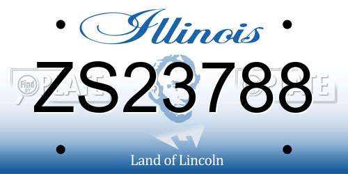 ZS23788 Illinois License Plate