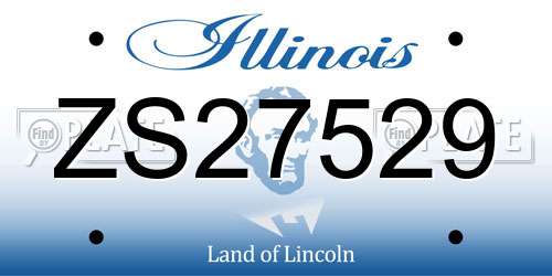 ZS27529 Illinois License Plate