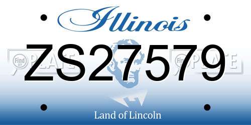 ZS27579 Illinois License Plate