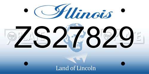 ZS27829 Illinois License Plate