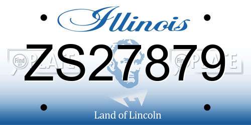 ZS27879 Illinois License Plate