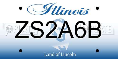ZS2A6B Illinois License Plate
