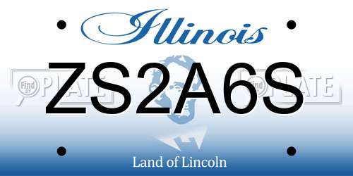 ZS2A6S Illinois License Plate