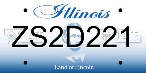 ZS2D221 Illinois License Plate