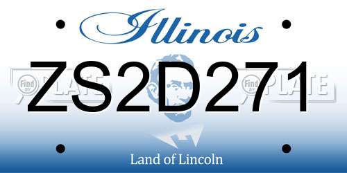 ZS2D271 Illinois License Plate