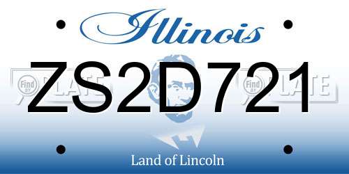 ZS2D721 Illinois License Plate