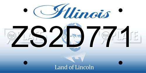 ZS2D771 Illinois License Plate