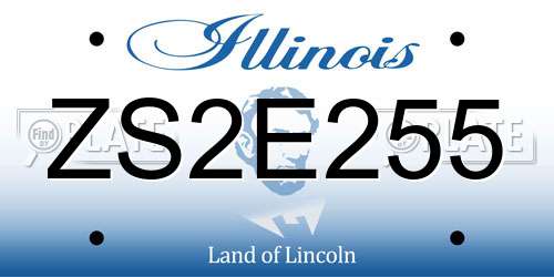 ZS2E255 Illinois License Plate