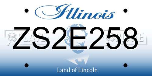 ZS2E258 Illinois License Plate