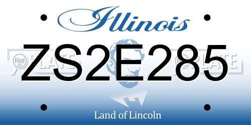 ZS2E285 Illinois License Plate