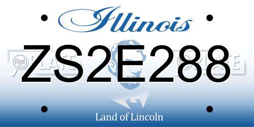 ZS2E288 Illinois License Plate