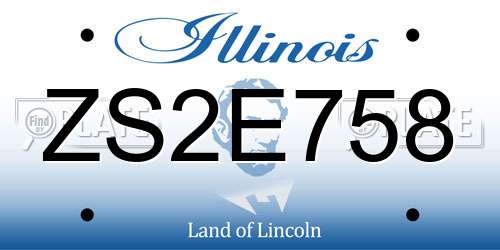 ZS2E758 Illinois License Plate
