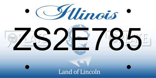 ZS2E785 Illinois License Plate