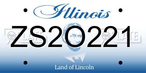 ZS2O221 Illinois License Plate