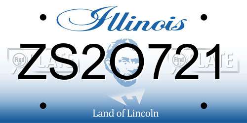 ZS2O721 Illinois License Plate