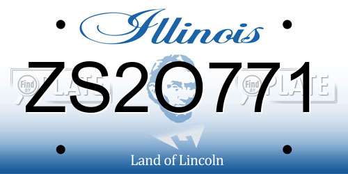 ZS2O771 Illinois License Plate