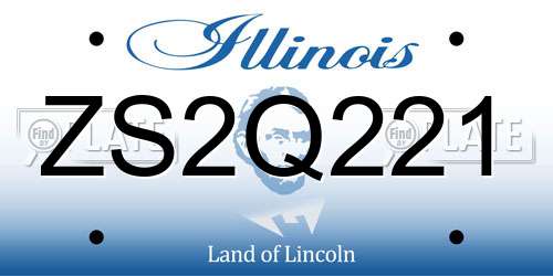 ZS2Q221 Illinois License Plate