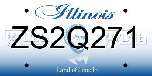 ZS2Q271 Illinois License Plate