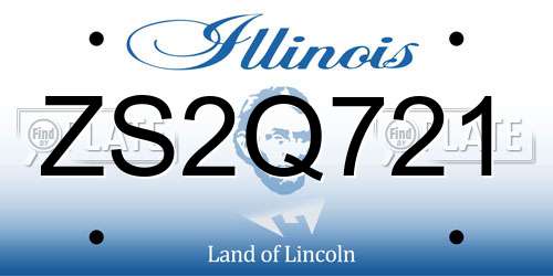 ZS2Q721 Illinois License Plate